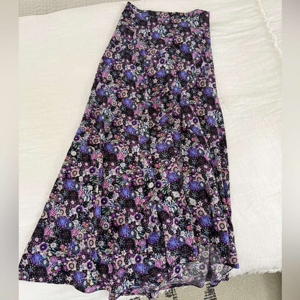 Isabel Marant Purple Floral Maxi Skirt